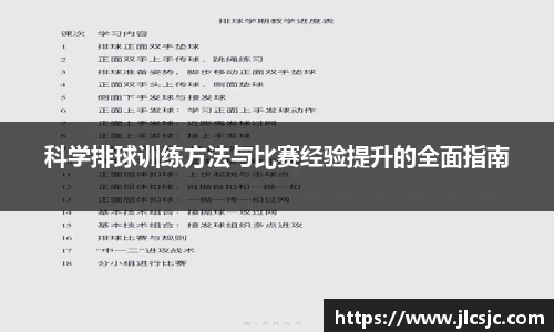 科学排球训练方法与比赛经验提升的全面指南